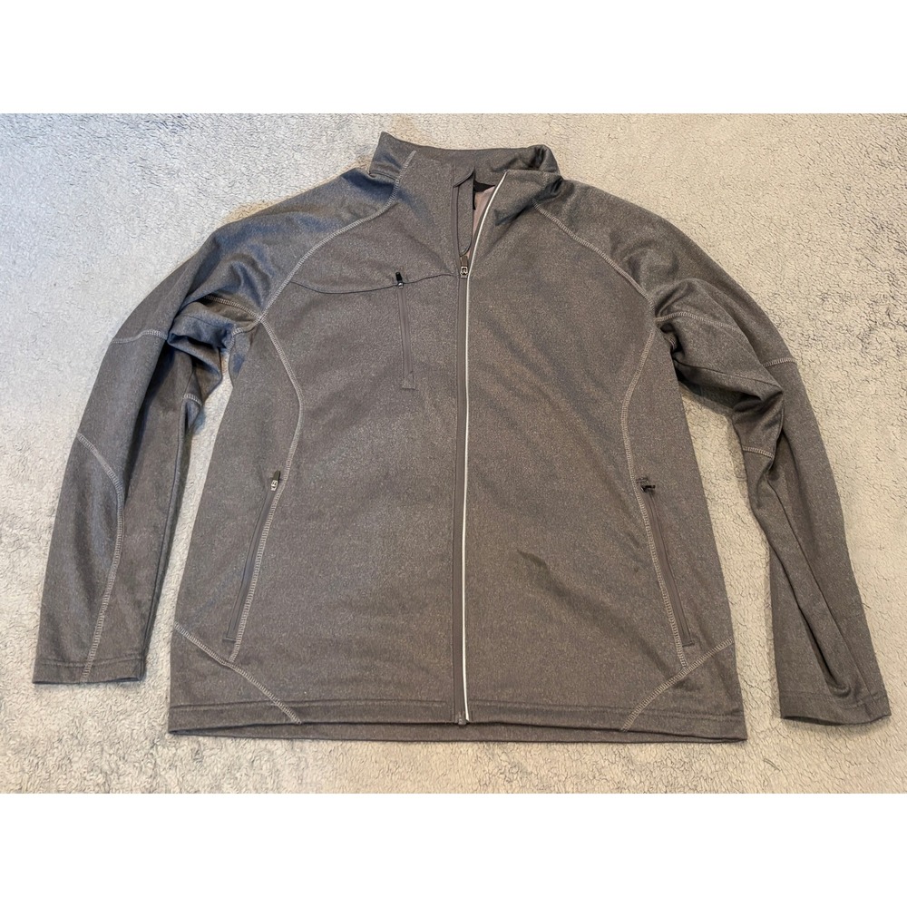 North End Mens Full Zip Jacket Gray Heather Performance Mock Neck L 88174